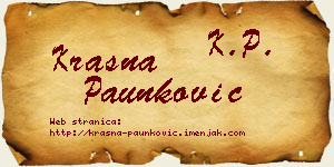 Krasna Paunković vizit kartica